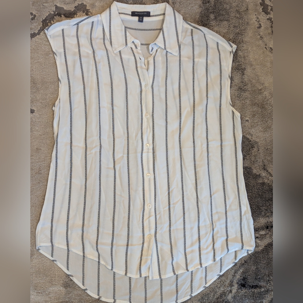 Madison Women's White Striped Shirt
